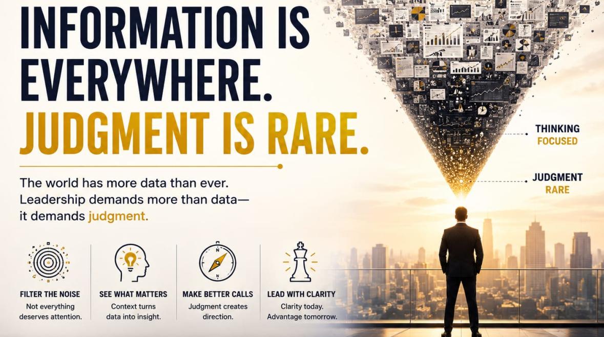 Information Is Everywhere. Judgment Is Rare.